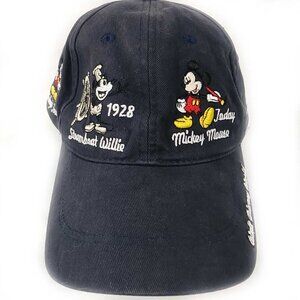 Disney Parks Embroidered Mickey Mouse Through the Years Black Cap Hat OSFM